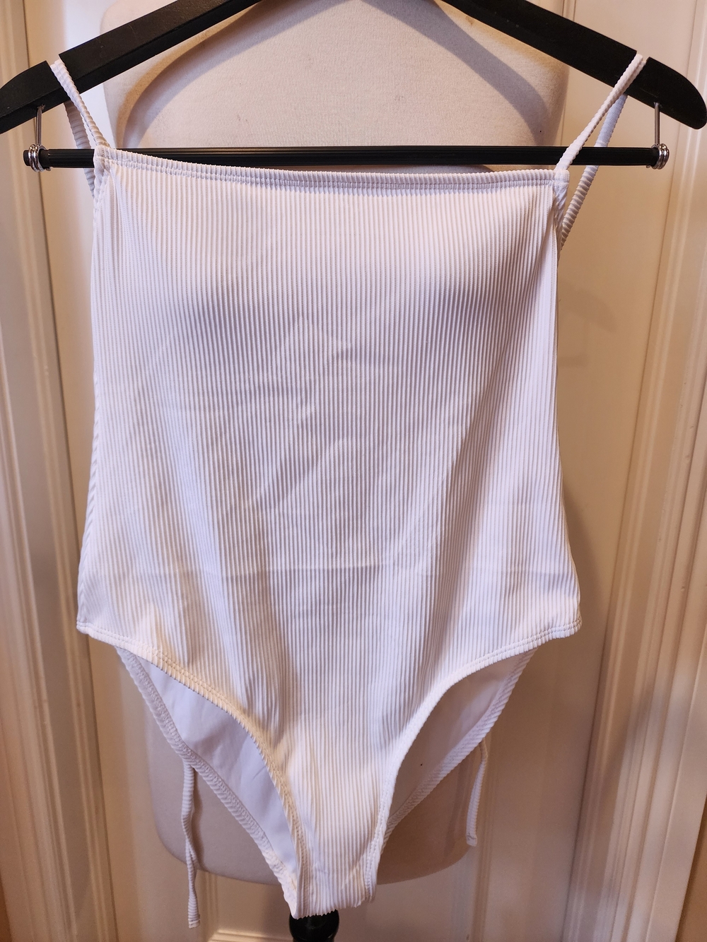 Garage White Ribbed One-Piece